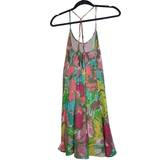 Lilly Pulitzer Pink White green Blue Floral Silk Maisy Mini Dress Luau Event Coc - Picture 3 of 10